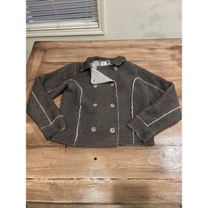 Columbia Coat Women's Fleece Pea Double Breasted Classic Outdoor Navy Gray